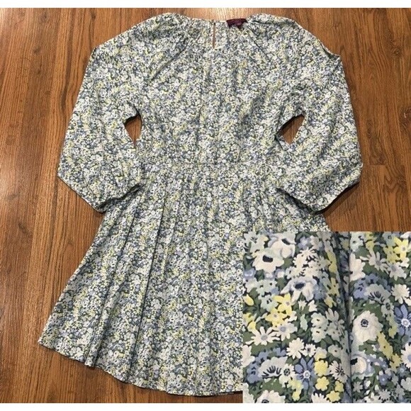 J Crew Liberty London Dress Womens Large Palermo Smocked Mini Floral Thorpe - Picture 1 of 10